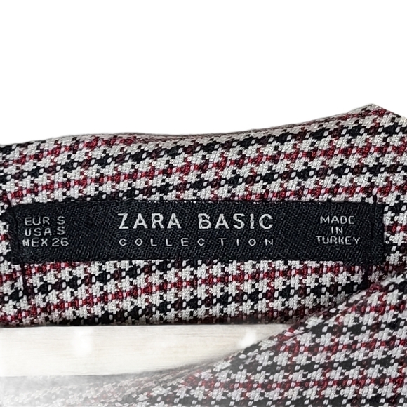 Zara Basic red houndstooth long-sleeve dress - Picture 10 of 11